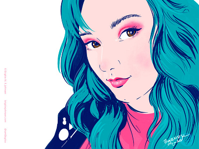 Annie portrait colorful colourful digital art digital illustration digital portrait limited color palette limited colors limited colour palette limited colours portrait procreate