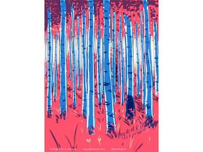 Forest art digital art digital illustration illustration limited colour palette limited colours