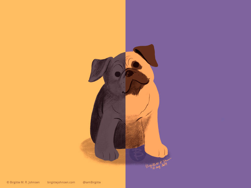 Pug doggust2019 doggust dog illustration dog animal limited colours limited colour palette art illustration digital art digital illustration