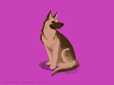 German Shepherd animal art digital art digital illustration dog dog illustration doggust2019 illustration limited colour palette limited colours