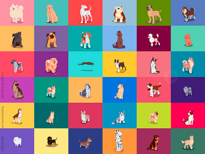 All 36 dogs drawn during August animal art digital art digital illustration dog dog illustration doggust doggust2019 illustration