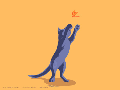 Playful Russian Blue animal art cat cat drawing cat illustration cattember cattember2019 cute digital art digital illustration illustration limited colour palette limited colours