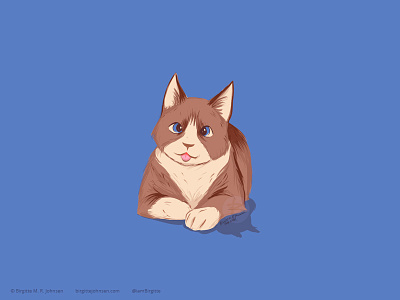 Snowshoe with a blep animal art cat cat drawing cat illustration cattember cattember2019 cute digital art digital illustration illustration limited colour palette limited colours