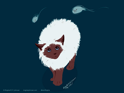 Spooked Himalayan cat animal art cat cat drawing cat illustration cattember cattember2019 cute digital art digital illustration illustration limited colour palette limited colours