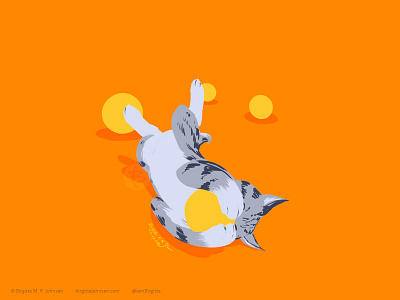 Manx cat playing with toys animal art cat cat drawing cat illustration cattember cattember2019 cute digital art digital illustration illustration limited colour palette limited colours