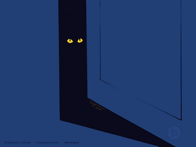 A Bombay cat hiding from its owners animal art cat cat drawing cat illustration cattember cattember2019 cute digital art digital illustration illustration limited colour palette limited colours