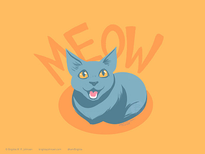 Meowing Chartreux animal art cat cat drawing cat illustration cattember cattember2019 cute digital art digital illustration illustration limited colour palette limited colours