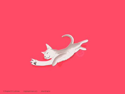 Stretching Burmilla animal art cat cat drawing cat illustration cattember cattember2019 digital art digital illustration illustration limited colour palette limited colours