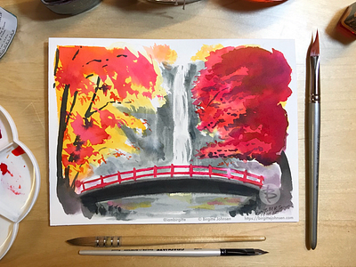 Inktober Day 8 Meiji No Mori Minō Quasi National Park By Birgitte Johnsen On Dribbble