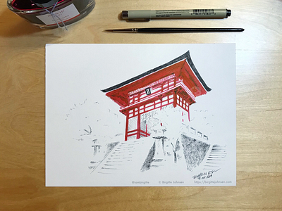 Inktober day 9: Kiyomizu-dera