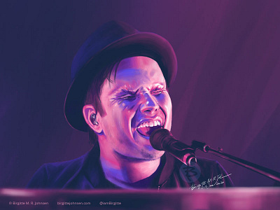 Patrick Stump portrait art digital art digital illustration fall out boy illustration limited colour palette limited colours music patrick stump portrait