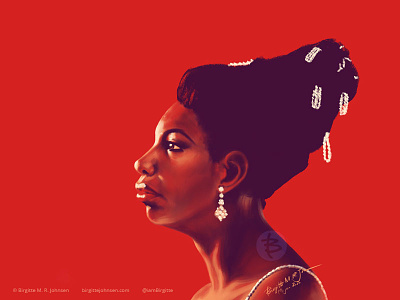 Nina Simone art digital art digital illustration illustration limited colour palette limited colours music musician nina simone portrait portrait art portrait illustration portrait painting portraits singer