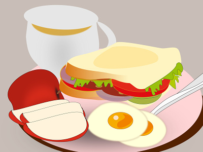 Food Illustration/Morning Breakfast Illustration. breakfast illustration food illustration freehand drawing illustration work morning food morning meal sandwich illustration