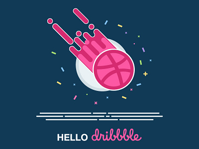 Hello Dribbble debut design first flat shot simple