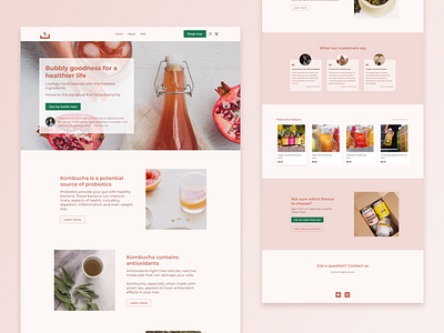 Landing Page for Kombucha e-commerce store dailyui ui