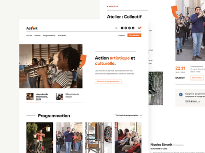 Act'art — Website 77 association design event interface shot show ux uxui