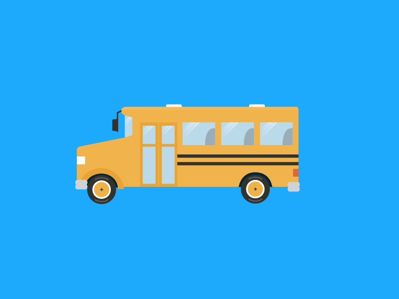 Moving Animation School Bus