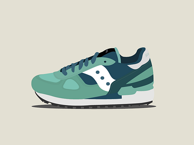 Sneaker #2 - Saucony Shadow Green Teal Sushi Pack basket design illustrator saucy sneaker