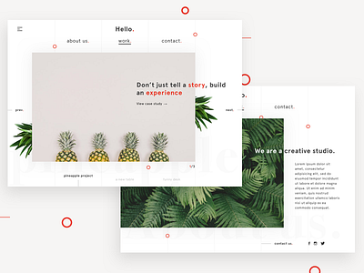 random — studio website creative decoration interface pineapple studio ui ux