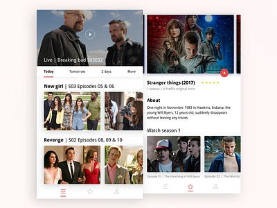 Daily UI #25 - TV app app bad breaking design interface netflix revenge stranger things tv tvapp