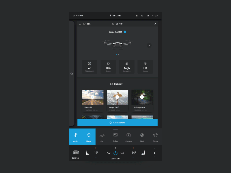 Tesla x Go Pro — #1 animation dashboard design gopro tesla ui ux