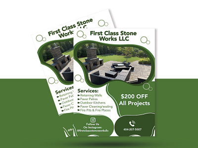 First Class Stone Works LLC Flyer Design