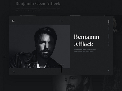 Ben Affleck actor batflack batman ben affleck celan simple ui web design website