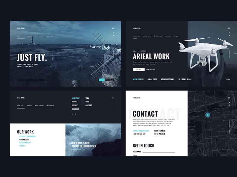 Ayra Aerial - part 2 clean design drone fly footage fresh simple web web design website