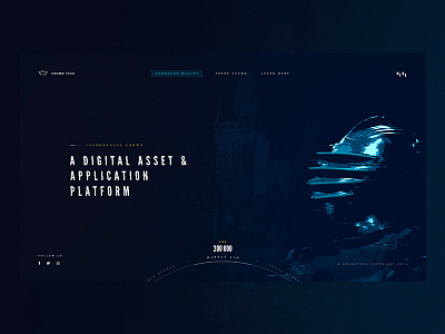 Crown Tech design futuristic glitch history scifi simple ui web web design website