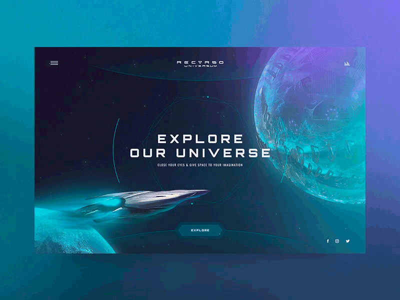 Recurso Universum design plane scifi space stars ui universe web website