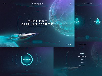 Recurso design plane scifi ship simple space ui universe web web design website