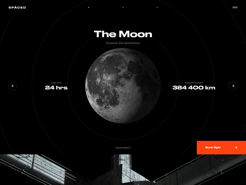 SPACED challenge dark design future moon red simple space spaced ui universe ux