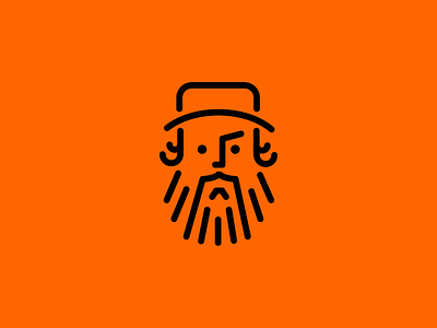 Aaron James Draplin beard icon outline