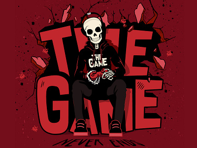 THE GAME never ends. Game + Skull (series) 90s character design drawing gamer gaming graphic design illustration illustrator logo skull skulls sport streetwear typography vector