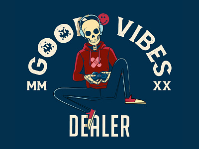Good Vibes Dealer / Game + Skulls 2020 design gamer gaming graphic design illustration illustrator logo skull skulls vector