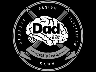 Draw and design. The Dad Badge badge brain creative design graphic design illustration illustrator logo pen pencil vector