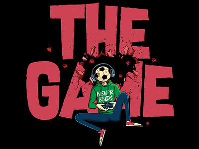 THE GAME never ends character crack design football gamer gaming graphic design illustration illustrator pixel vector