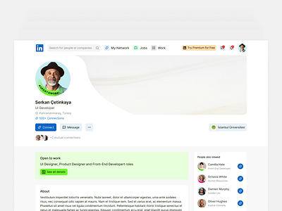 LinkedIn Redesign Concept design linkedin redesign ui ux web design