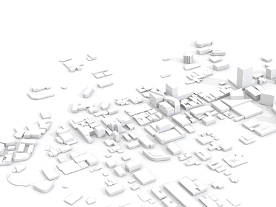 Greenville 3d architecture city clay render environmental design greenville low poly modeling monochromatic skyline