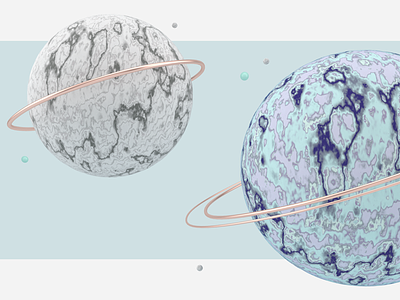 nicer planets 3d design blue gray infographic marble planets render space