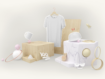 the 💯 store 3d blender cgi emoji environment render ui design website