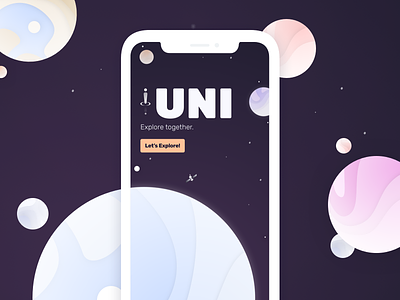 Uni ai app design illustration mobile space ui design