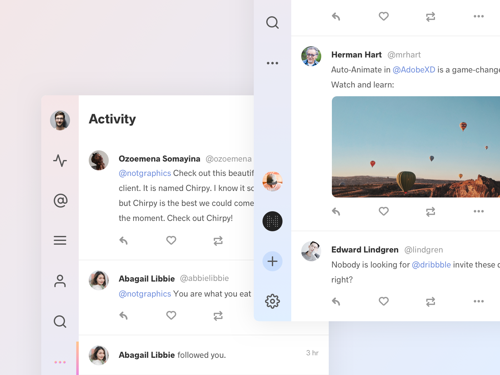 Multiple Accounts by interfase on Dribbble