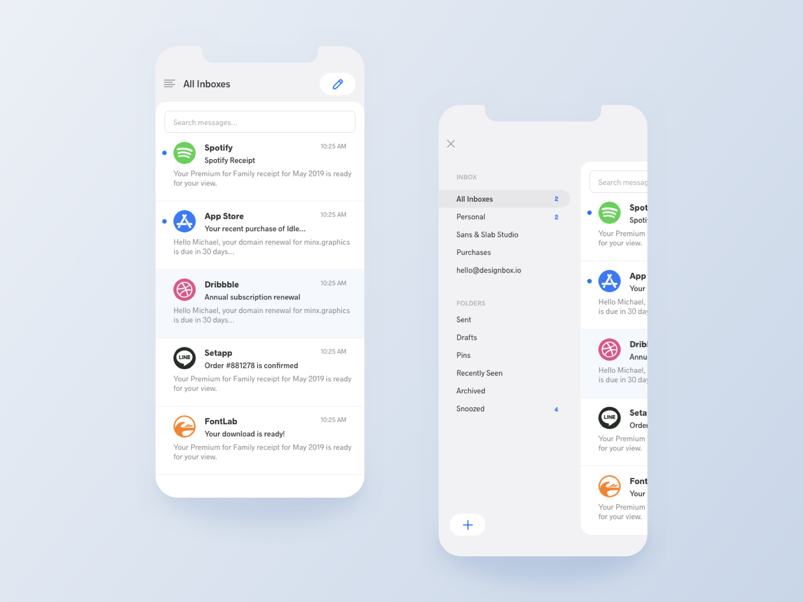 Email App by Gradeant on Dribbble