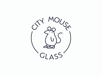 City Mouse Glass - Branding circular logo logo logo design logo design concept mouse logo pattern small business branding