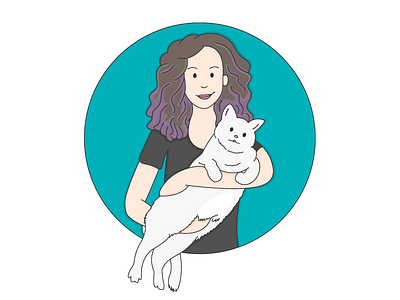 Nat and Izzy avatar cat cute flat flat design fluffy girl illustration pet pet portrait pets portrait