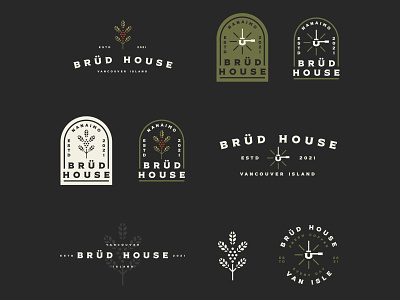 Brüd House artisan badge coffee coffee plant coffee shop handdrawn handmade icon illustration portafilter vintage vintage logo