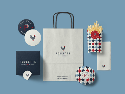 Poulette Rotisserie artisan branding chicken french illustration logo packaging restaurant rotisserie vintage