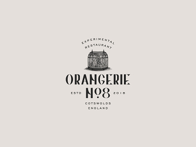 Orangerie No:8 botanic branding custom type illustration logo restaurant typography