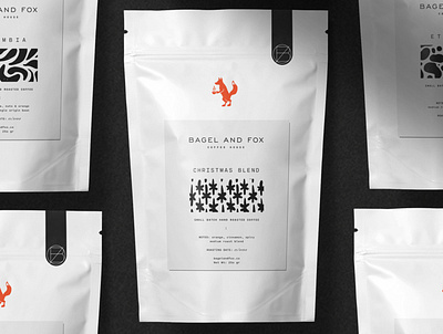 Bagel and Fox branding coffee coffee house coffee shop design fox handdrawn linocut logo packaging